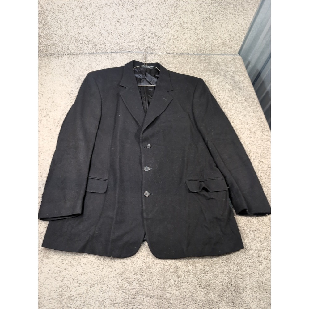 Gianfranco Ruffini‎ Mens Cashmere Blend Blazer Sport Coat Black Italian 48L